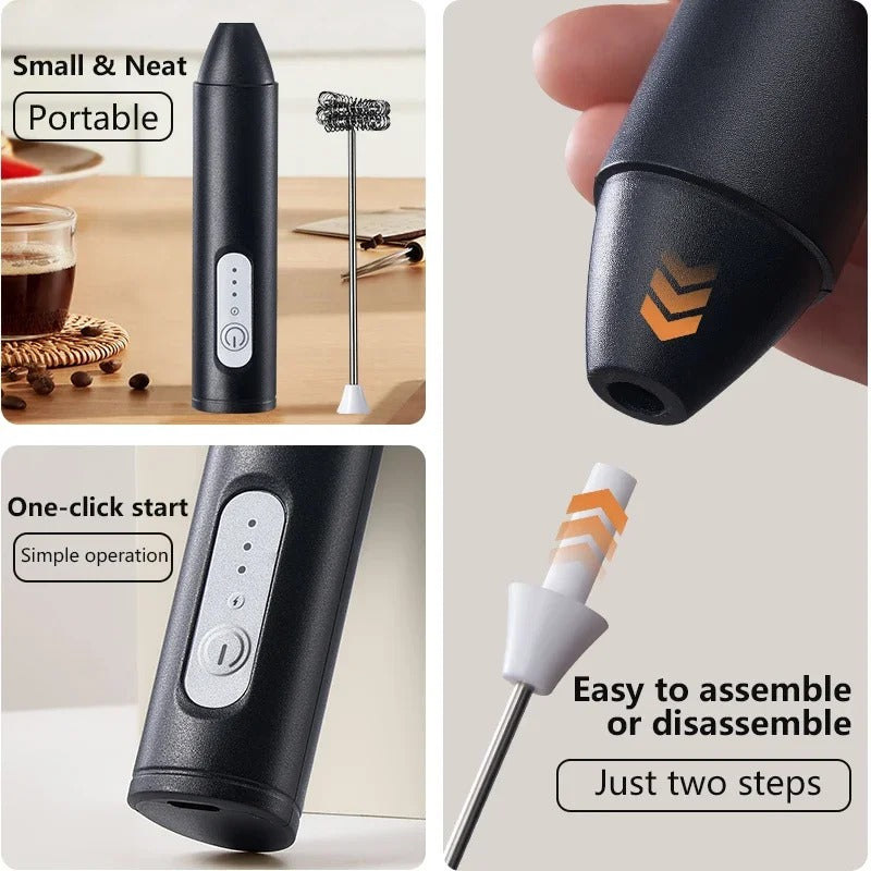 Mini wireless Electric Mixer – USB Rechargeable, 3 Speeds